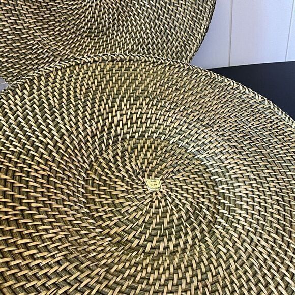 Kitchen Table Dining Room Decor Woven Set of 5 Placemats Gold Black 13" NWT - Picture 3 of 11